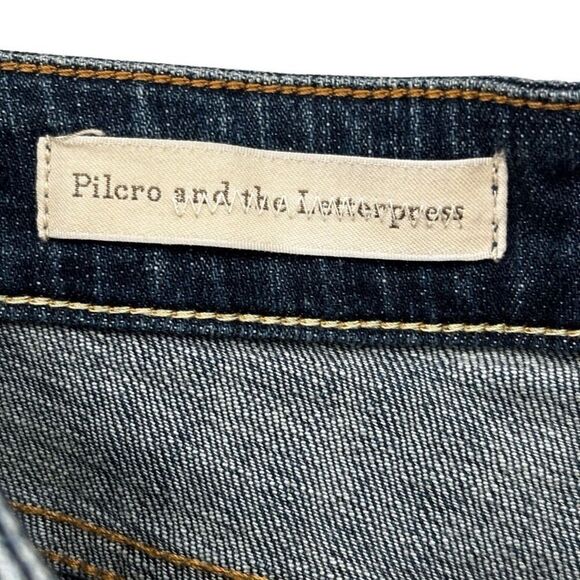 Anthropologie Pilcro and the Letterpress Script Denim Shorts Size 25 - Picture 2 of 7
